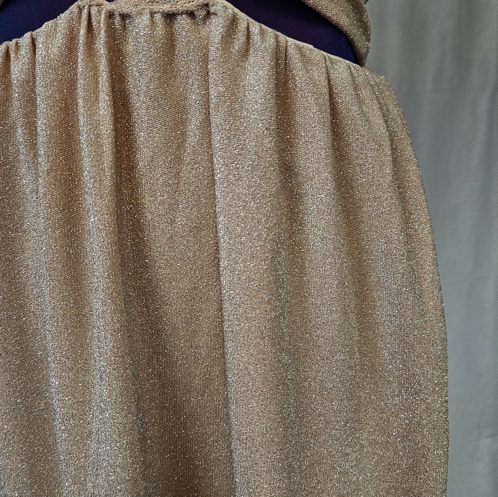 Sold Tobi Formal Cutout Maxi Dress Gold Shimmer Size Small Women's - Picture 8 of 9